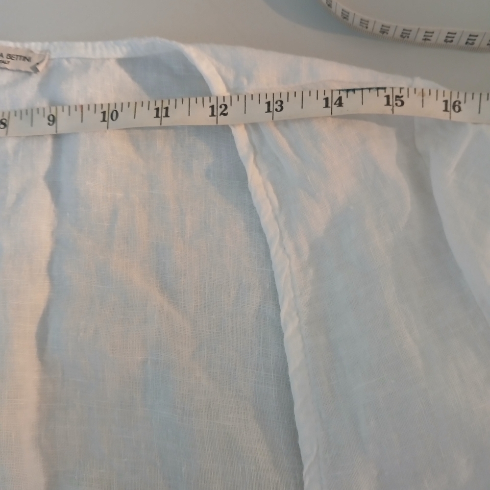 White Linen Open Front Cardigan/cover up - Picture 6 of 6